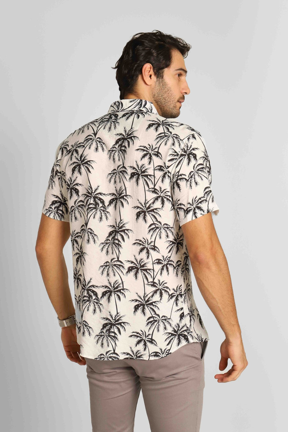 Camisa Zafferano Mc Estampada Branco/Preto - Henri Store