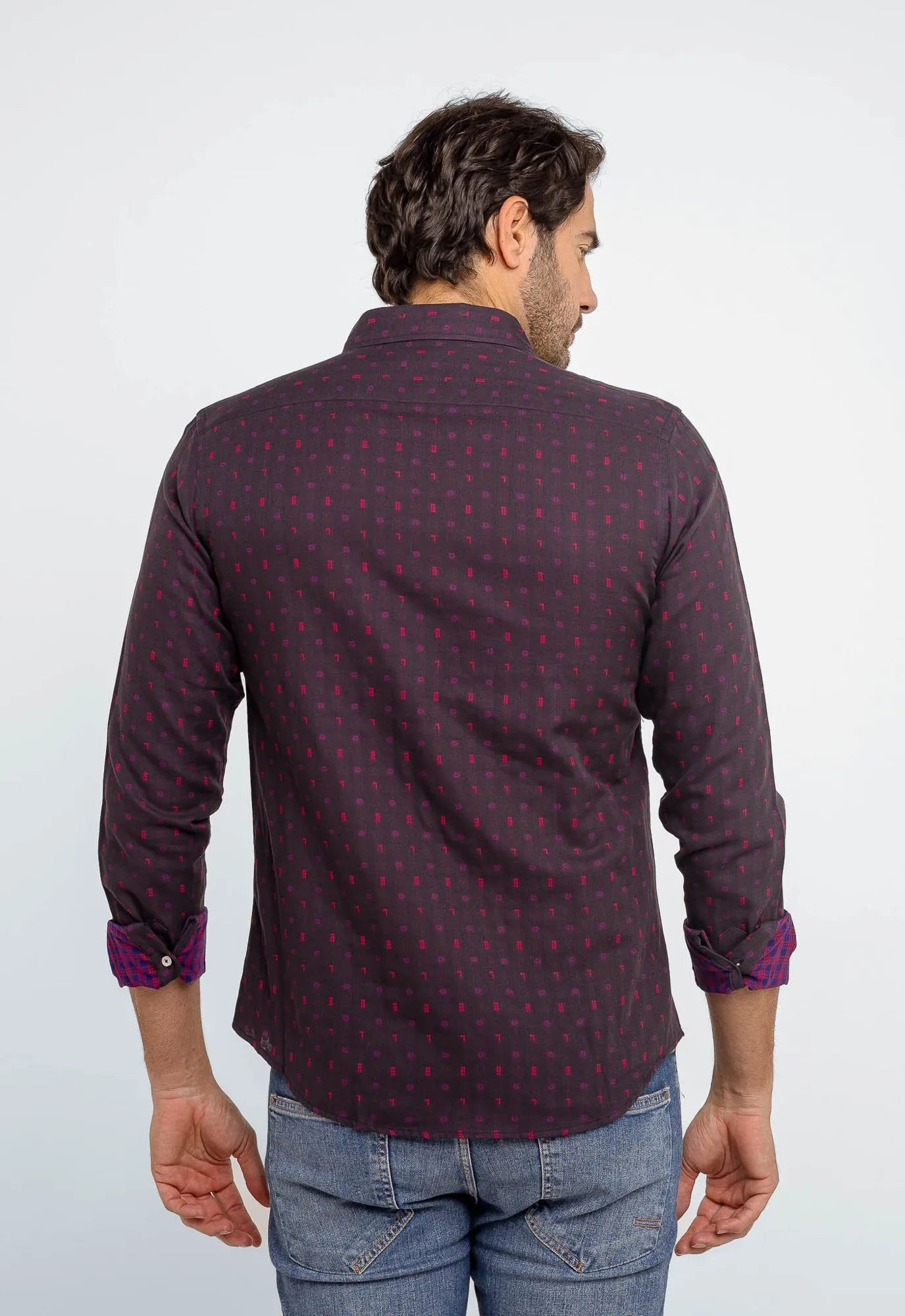 Camisa Zafferano Ml Slim Fit Vinho - Henri Store