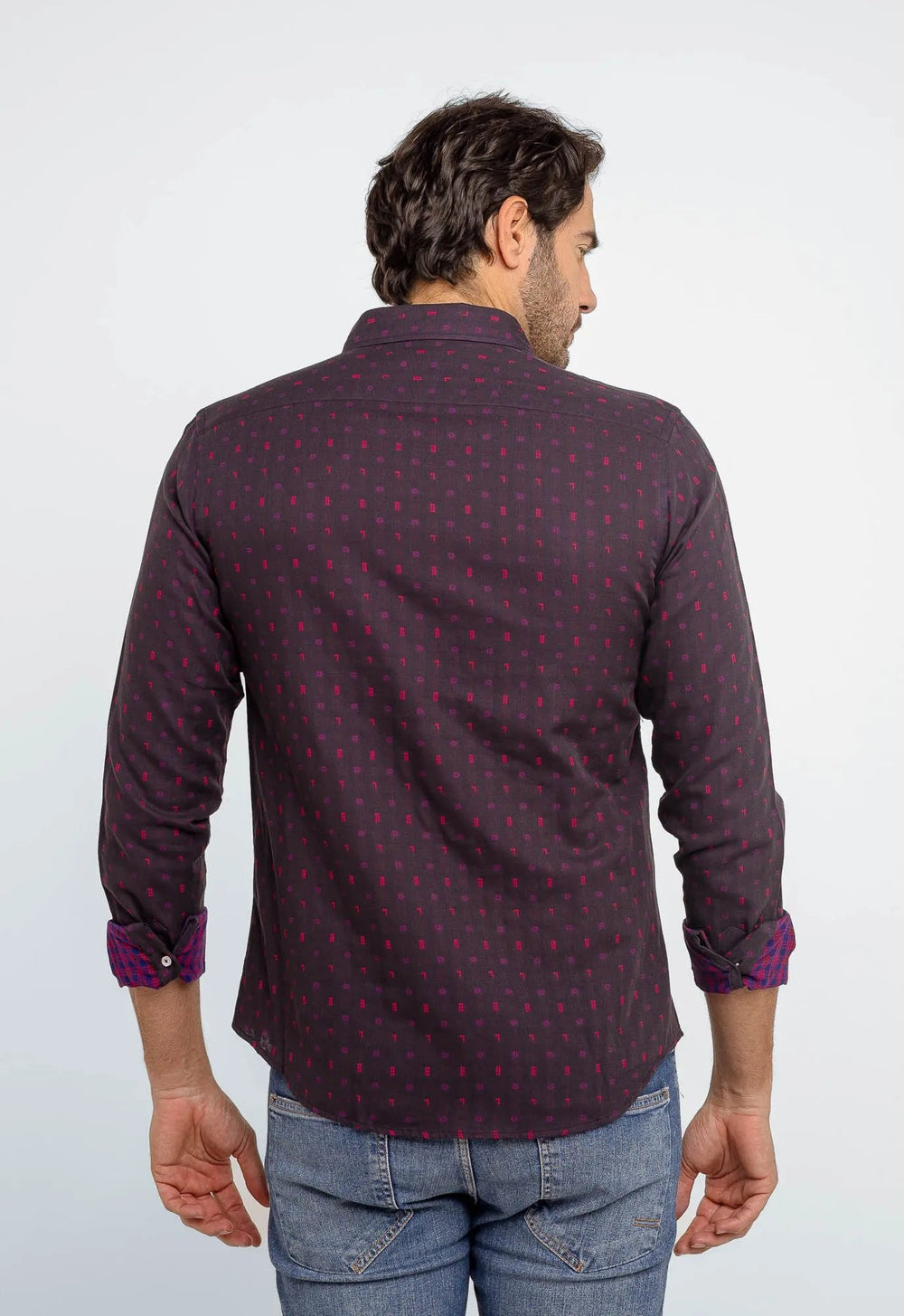 Camisa Zafferano Ml Slim Fit Vinho - Henri Store