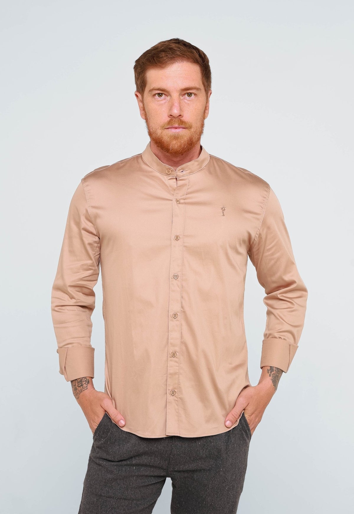 Camisa Zip Off Gola Padre Bege 899 - Henri Store