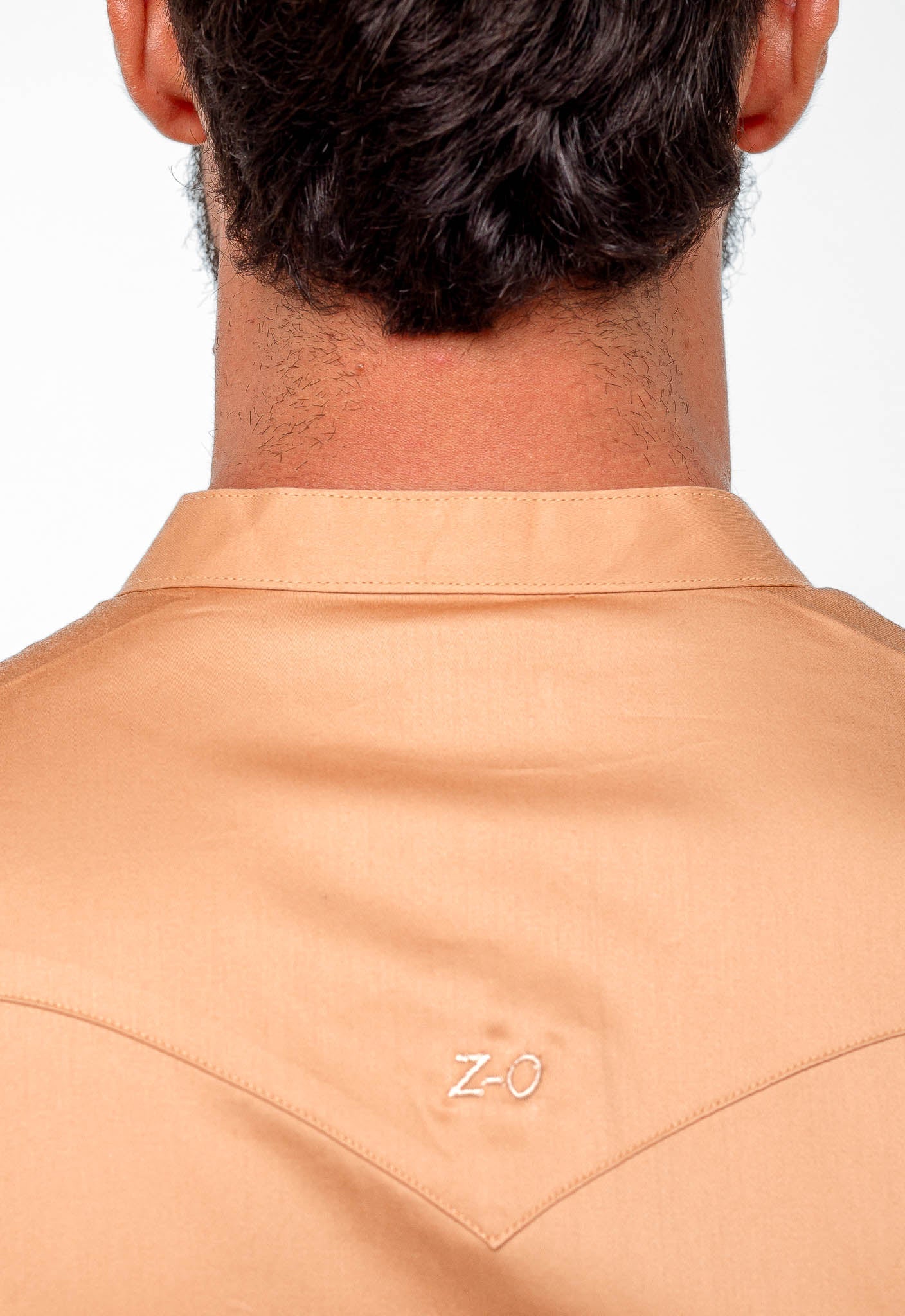 Camisa Zip Off mc Slim Fit Gola Padre Ocre 35559 - Henri Store