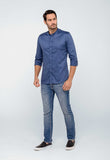 Camisa Zip Off Ml Gola Padre Azul Estanho