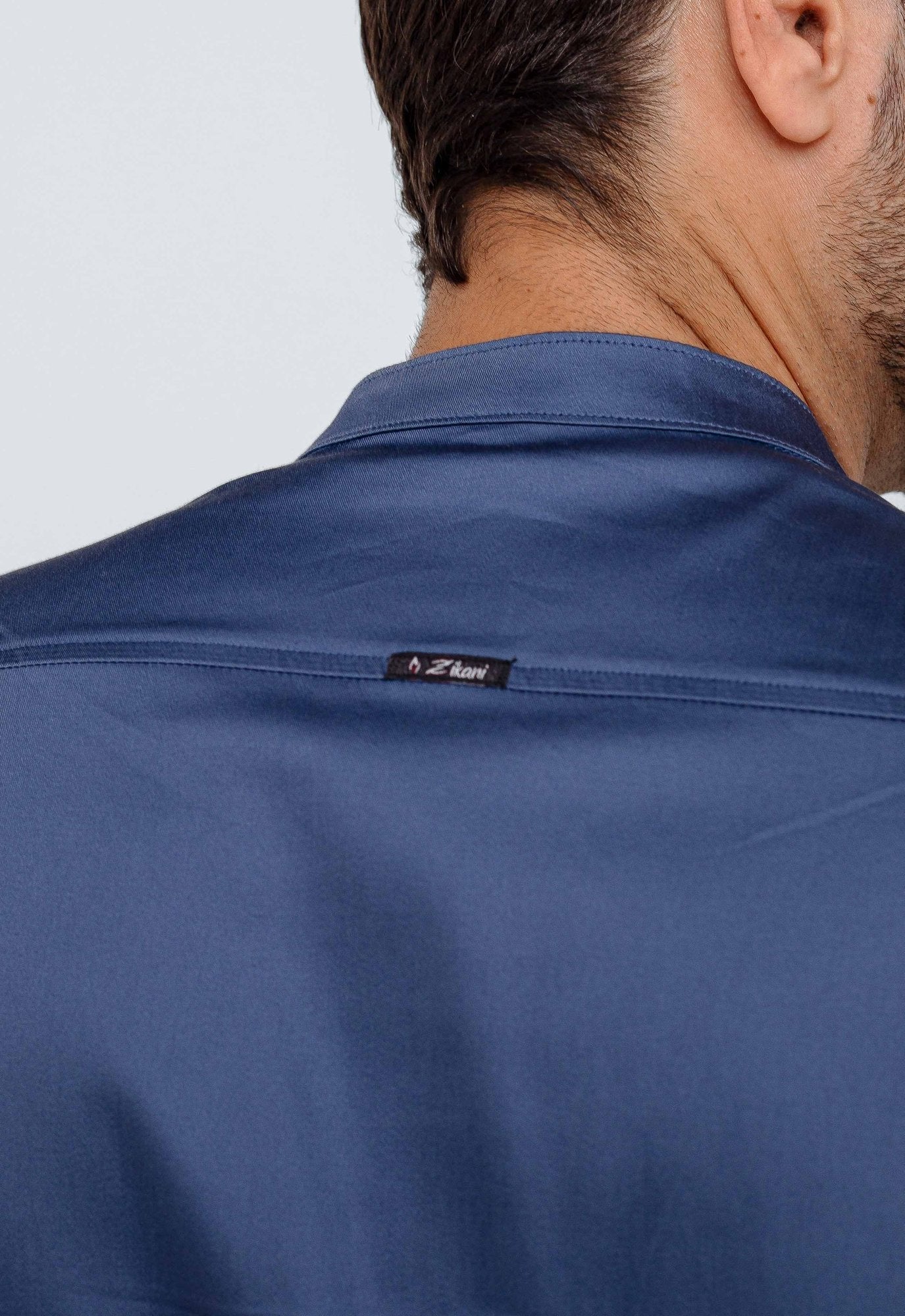 Camisa Zip Off Ml Gola Padre Azul Estanho - Henri Store