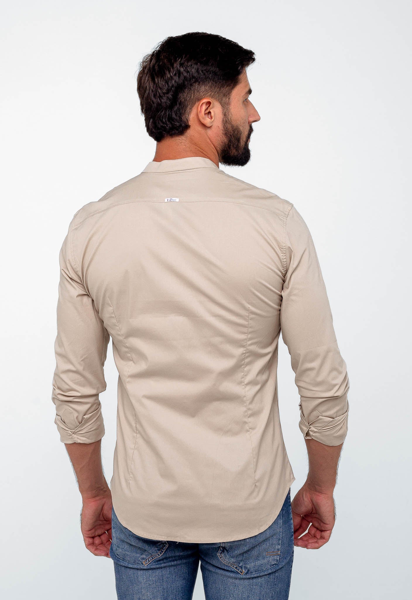 Camisa Zip Off Ml Gola Padre Bege 025 Ref 00065 - Henri Store