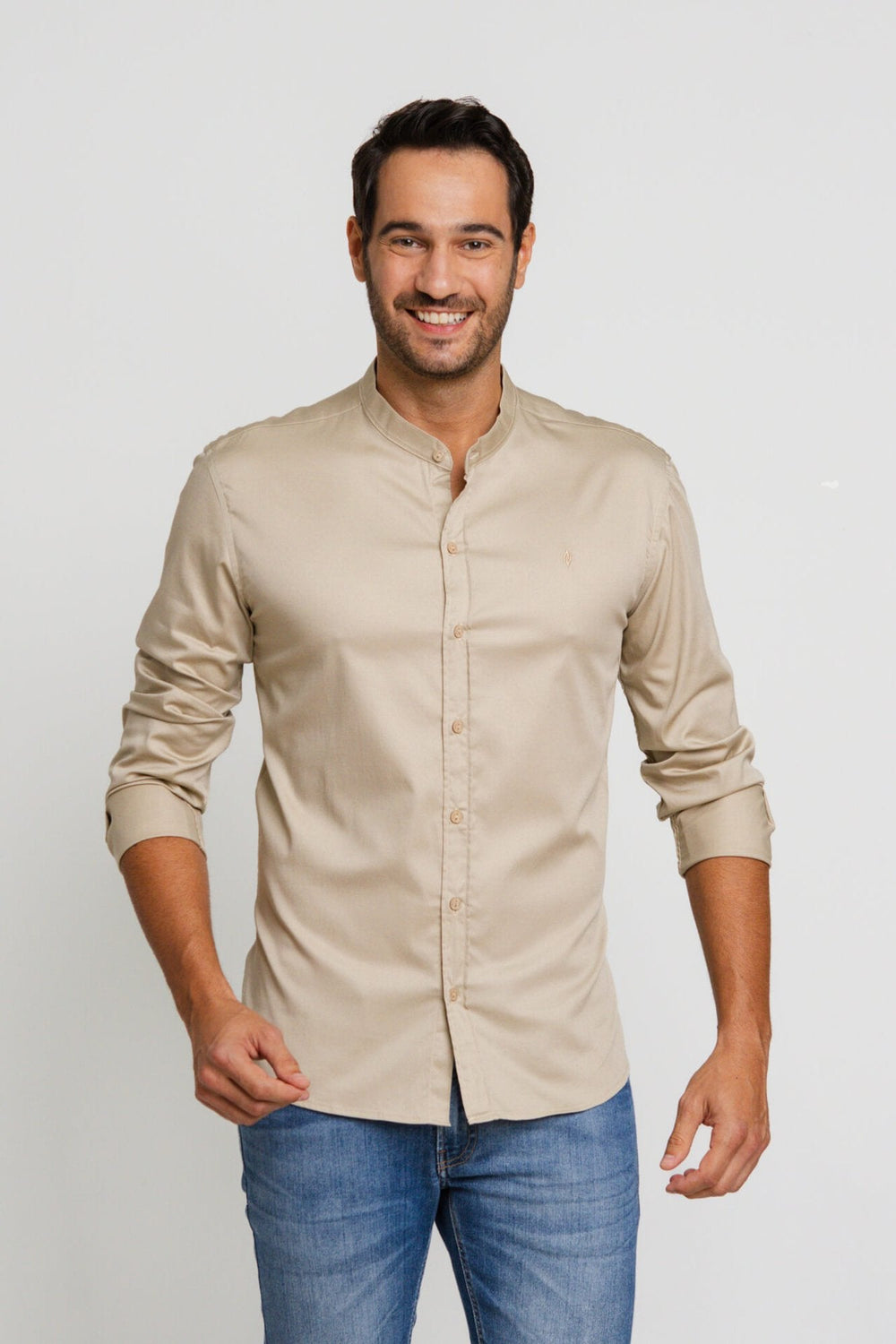 Camisa Zip Off Ml Gola Padre Cáqui - Henri Store
