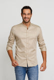 Camisa Zip Off Ml Gola Padre Cáqui - Henri Store