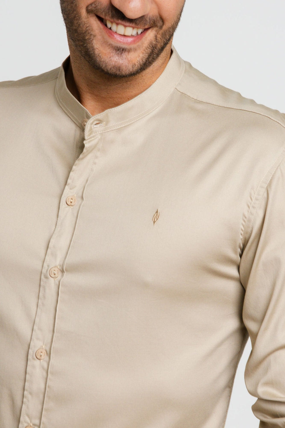Camisa Zip Off Ml Gola Padre Cáqui - Henri Store