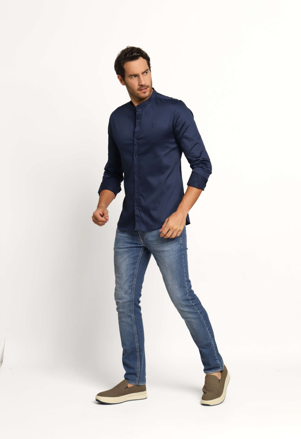 Camisa Zip Off Ml Gola Padre Dark Marinho - Henri Store