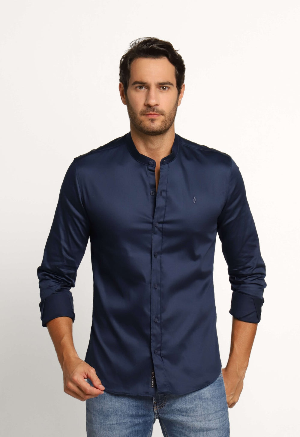 Camisa Zip Off Ml Gola Padre Dark Marinho - Henri Store