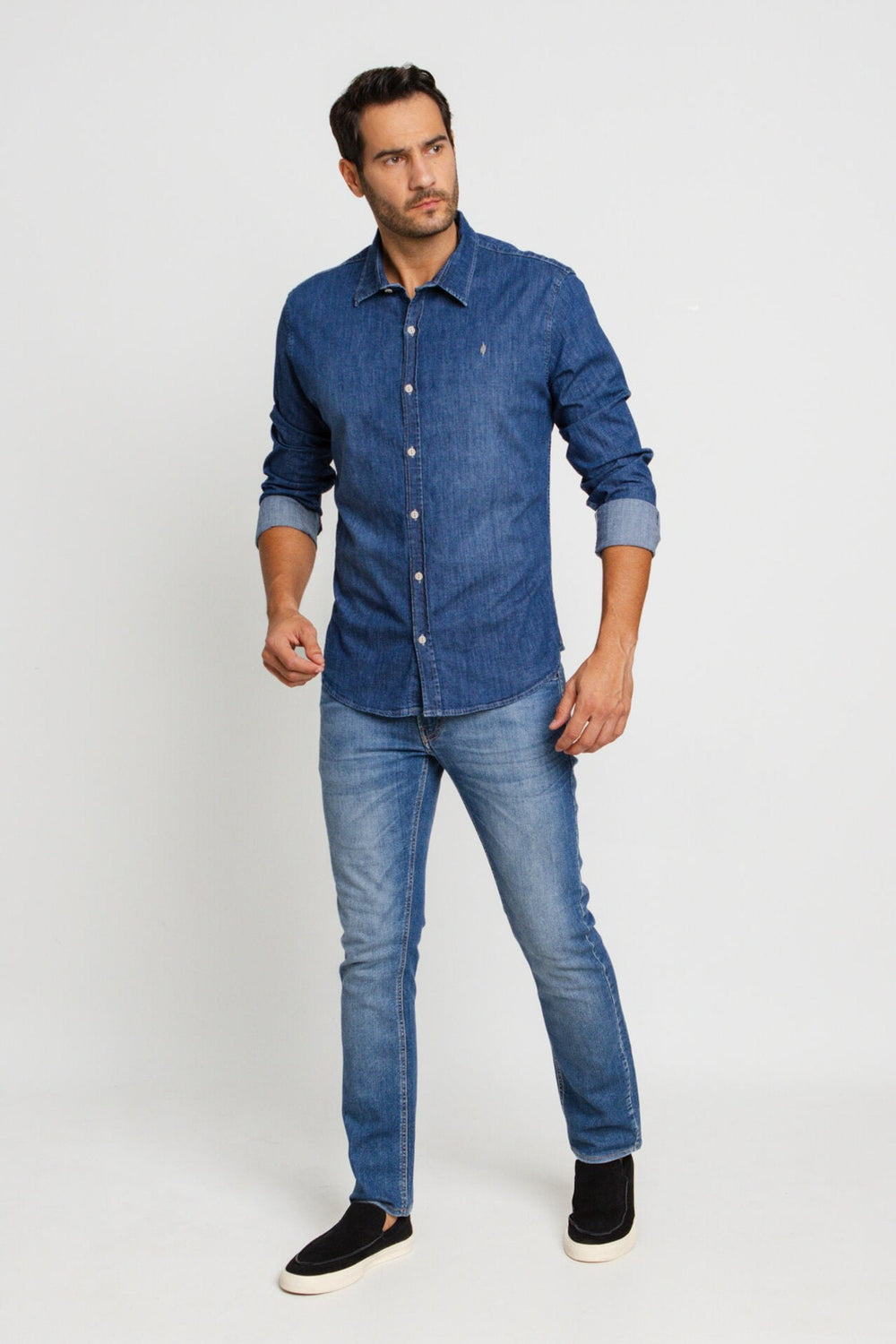 Camisa Zip Off ml Jeans 80021 - Henri Store