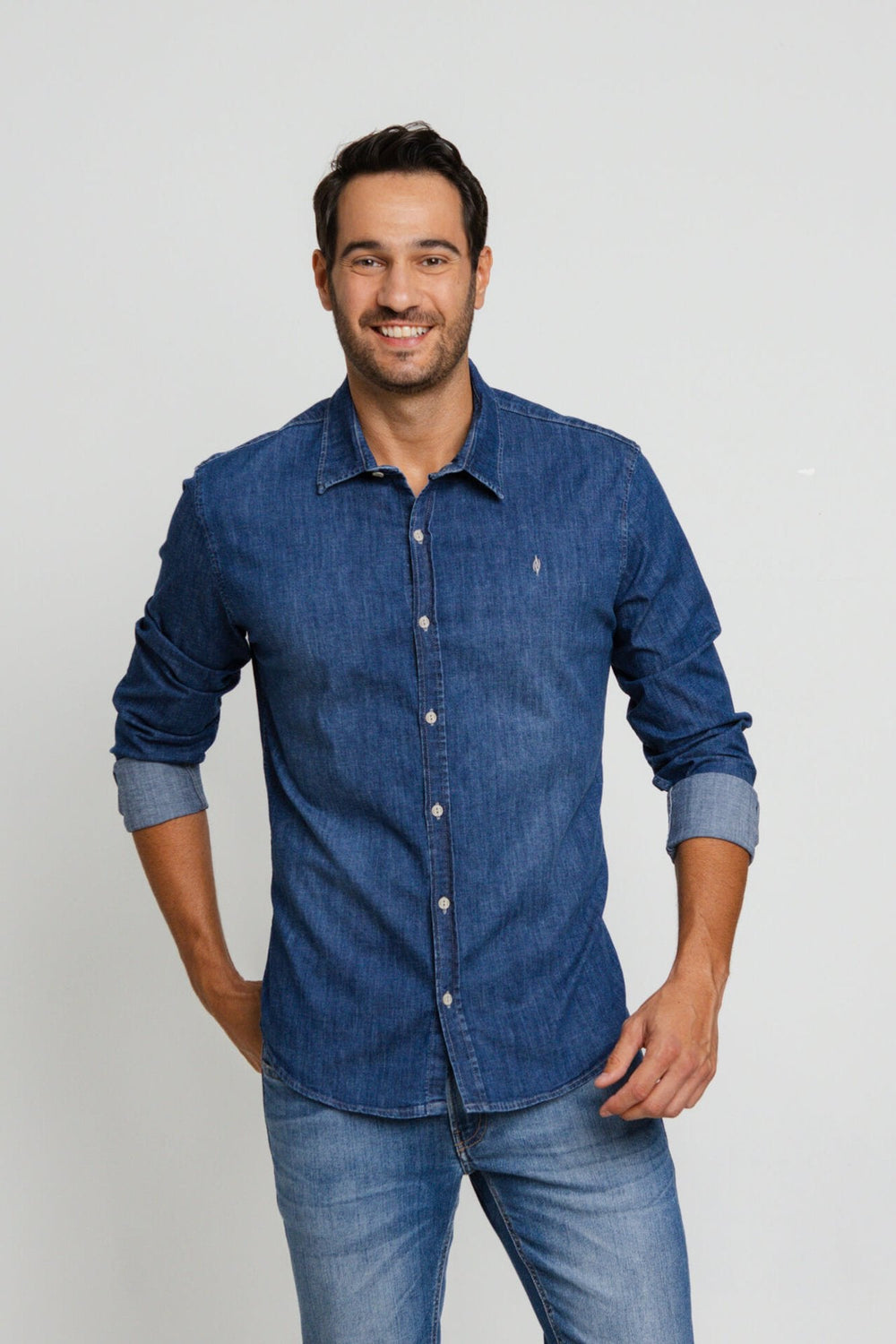 Camisa Zip Off ml Jeans 80021 - Henri Store