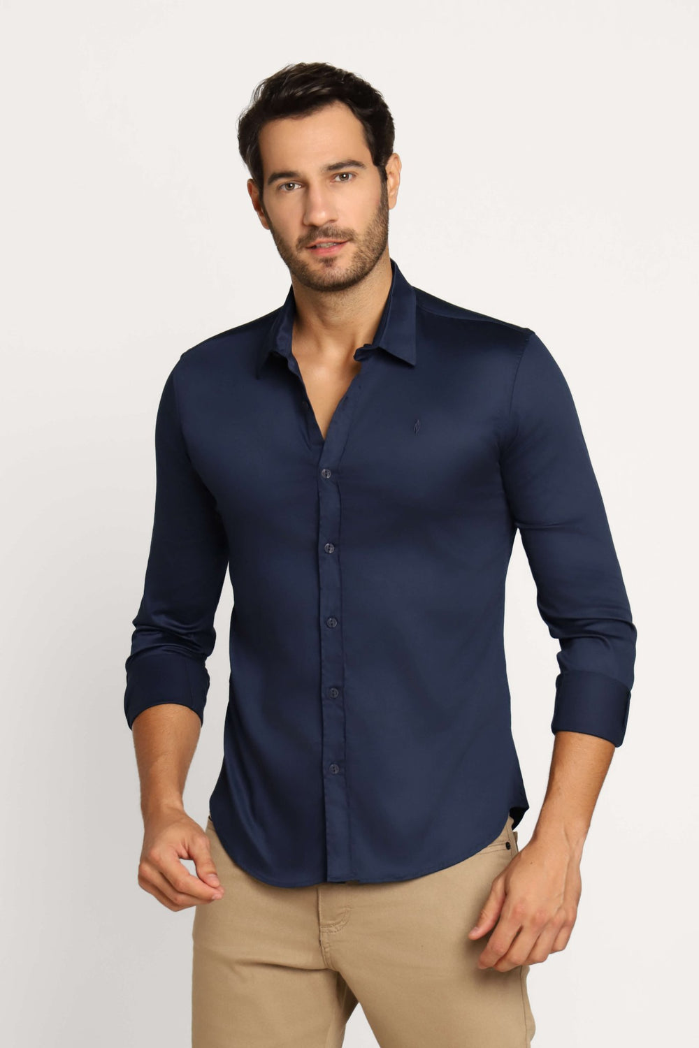 Camisa Zip Off Ml Marinho Dark Blue 80068 - Henri Store