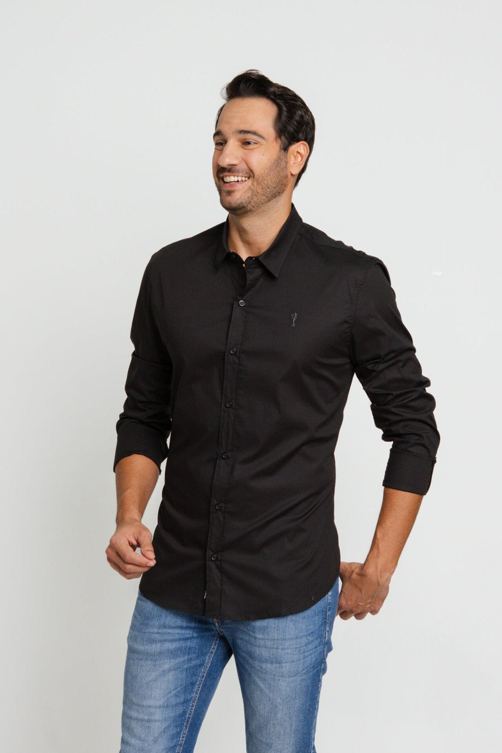 Camisa Zip Off Ml Preta Cor 002 Ref: 00058 - Henri Store