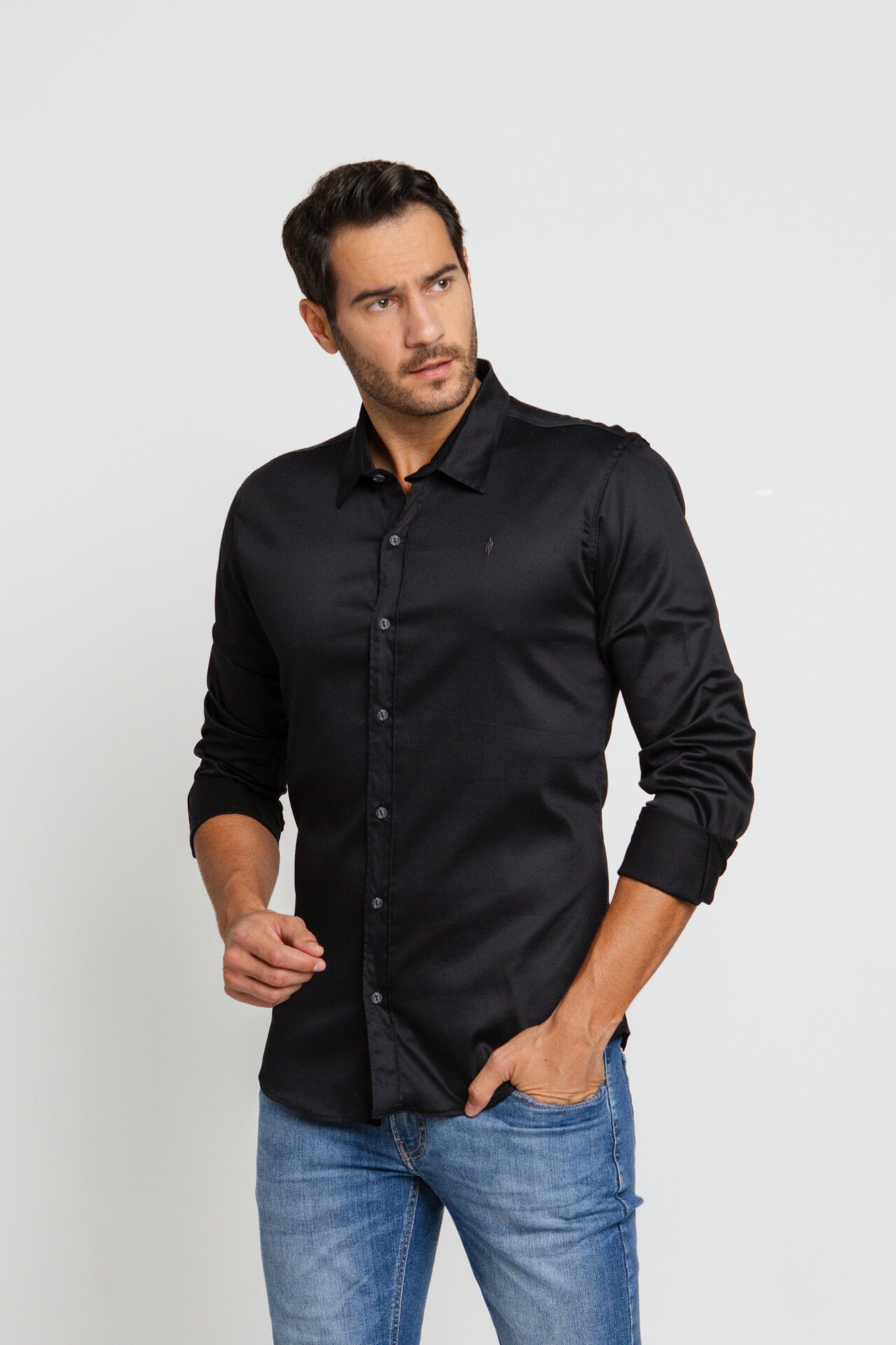 Camisa Zip Off Ml Preto 80068 - Henri Store
