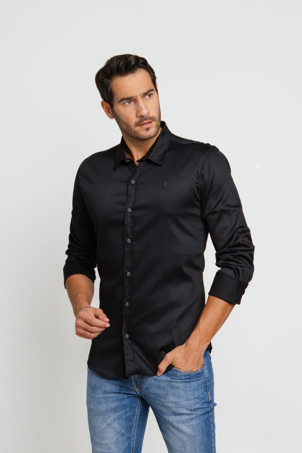 Camisa Zip Off Ml Preto 80068 - Henri Store