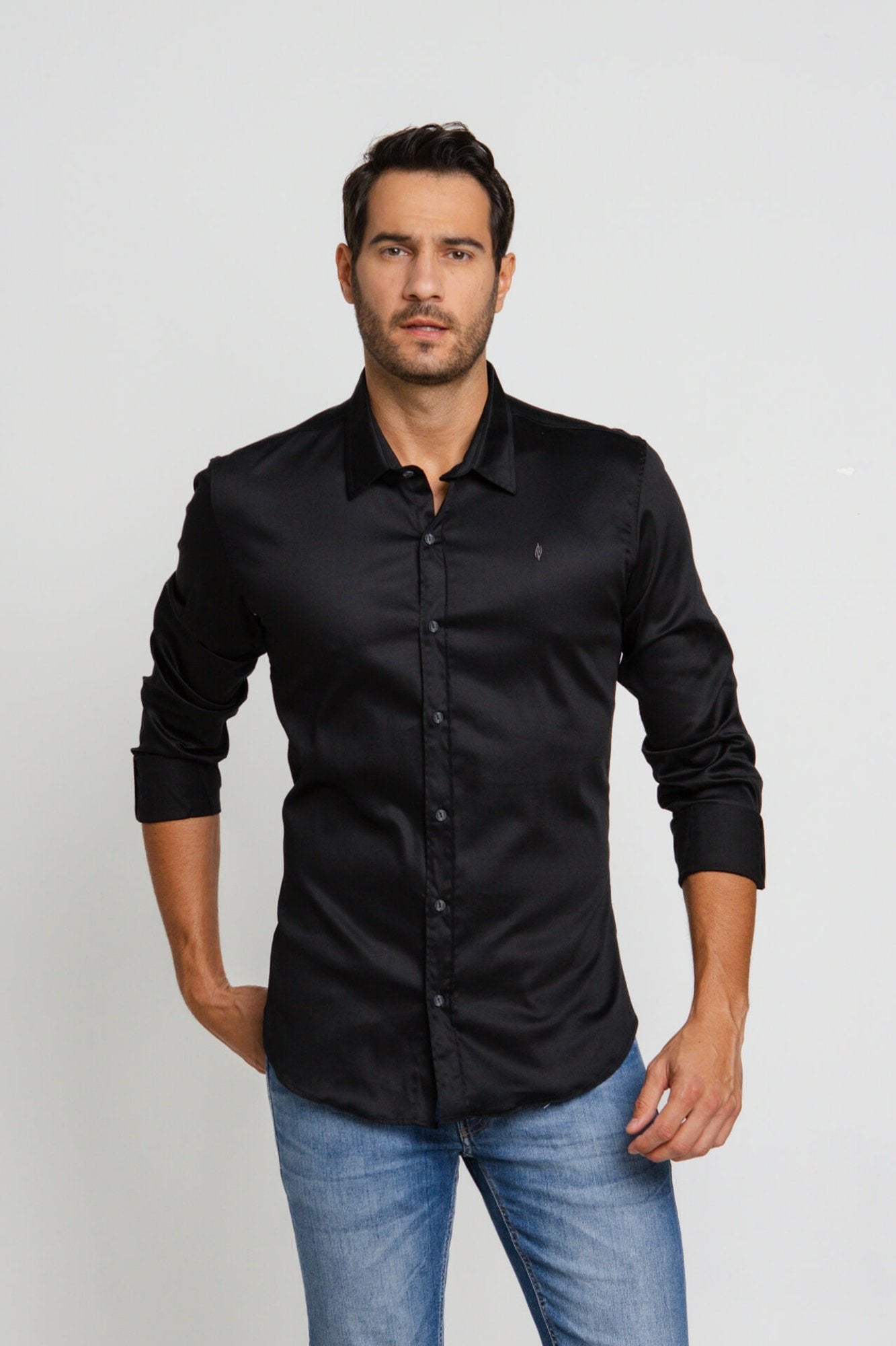 Camisa Zip Off Ml Preto 80068 - Henri Store