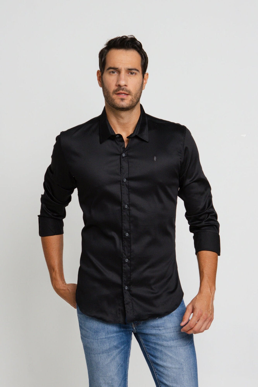 Camisa Zip Off Ml Preto 80068 - Henri Store