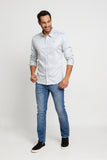 Camisa Zip Off Ml Slim Fit Cinza 35601 - Henri Store