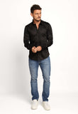Camisa Zip Off Ml Slim Fit Preto 35601 - Henri Store