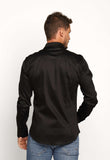 Camisa Zip Off Ml Slim Fit Preto 35601 - Henri Store
