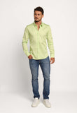 Camisa Zip Off ml Slim Fit Verde Pistache 35601 - Henri Store