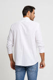 Camisa Zip Off Ml Slim Gola Padre Linho Branco 00441