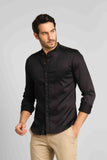 Camisa Zip Off Ml Slim Gola Padre Preta 002 Ref: 80020 - Henri Store