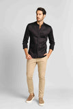 Camisa Zip Off Ml Slim Gola Padre Preta 002 Ref: 80020 - Henri Store