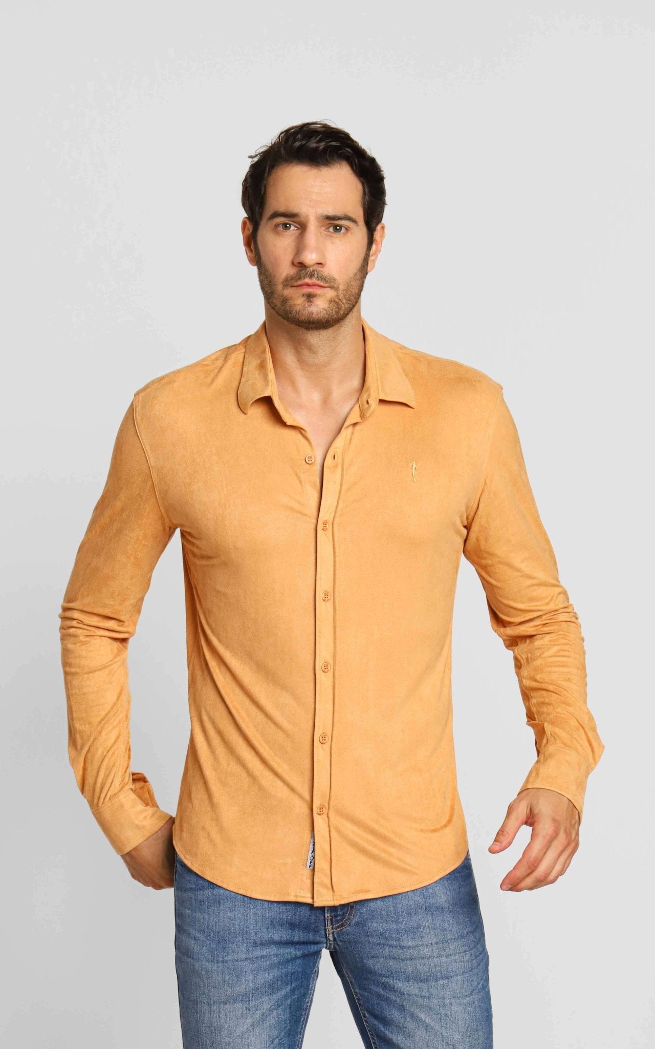 Camisa Zip Off Ml Suede Caramelo 35522 - Henri Store