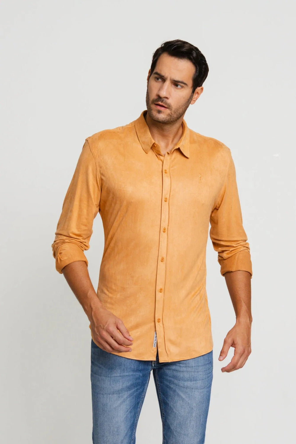 Camisa Zip Off Ml Suede Caramelo 35522 - Henri Store