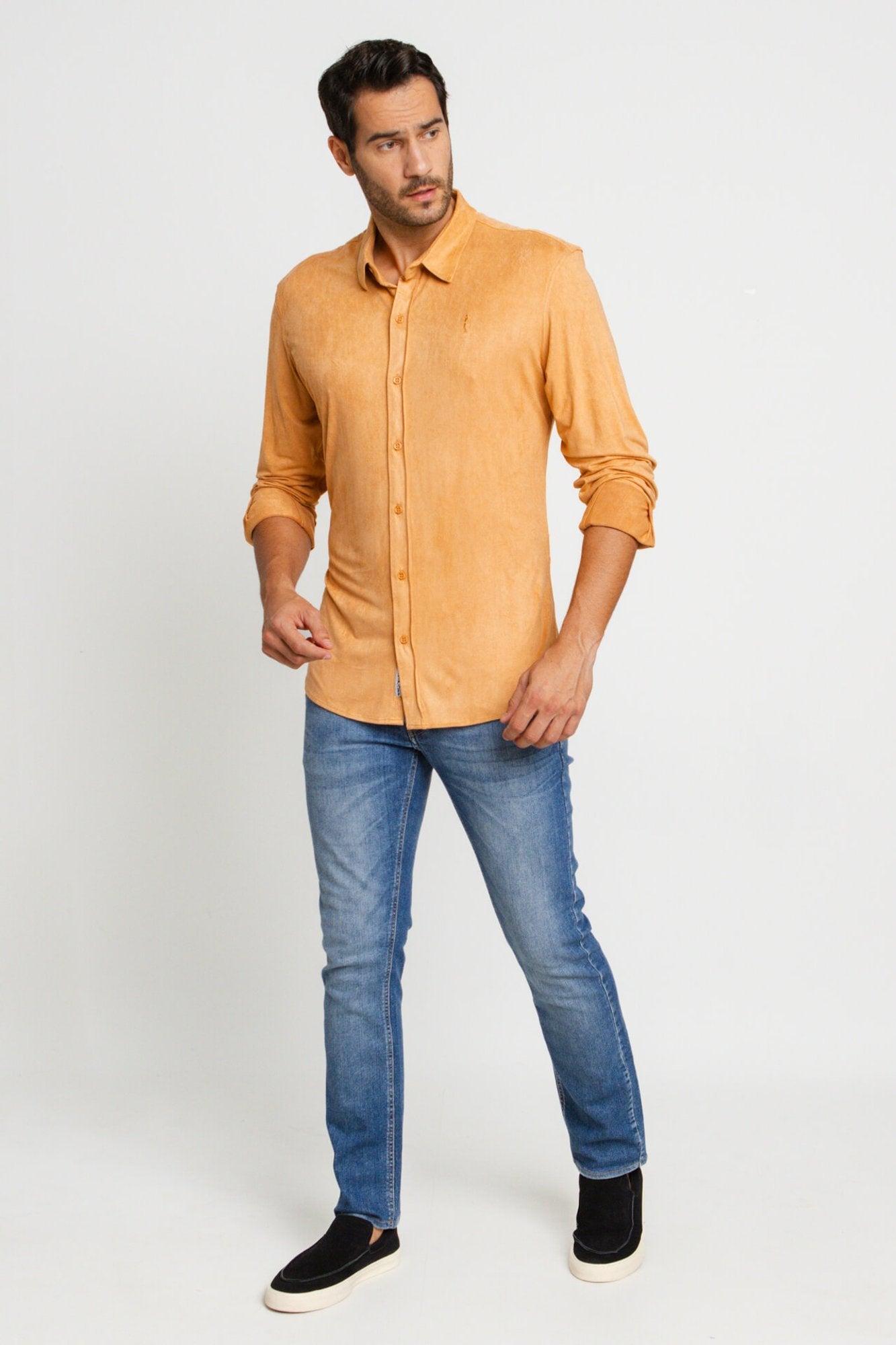 Camisa Zip Off Ml Suede Caramelo 35522 - Henri Store