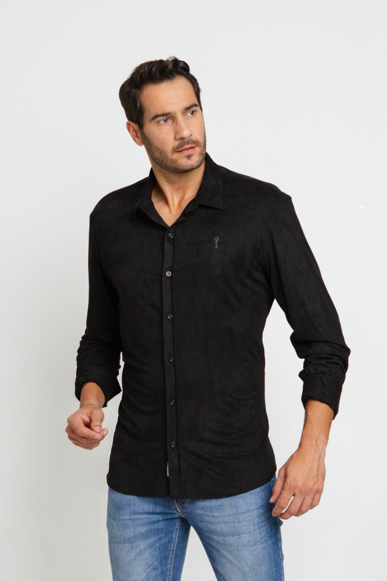 Camisa Zip Off Ml Suede Preto 35522 - Henri Store