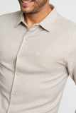 Camisa Zip Off Relaxed Fit Off C/ Areia - Henri Store