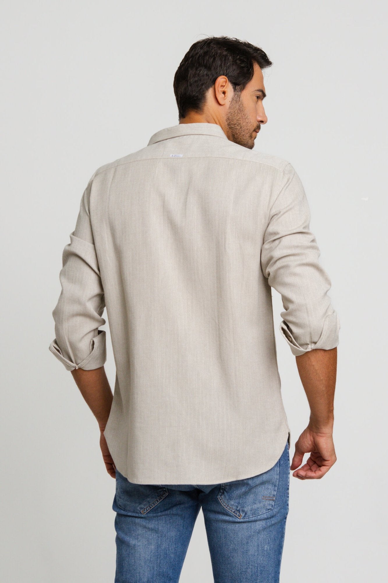 Camisa Zip Off Relaxed Fit Off C/ Areia - Henri Store