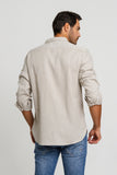 Camisa Zip Off Relaxed Fit Off C/ Areia - Henri Store