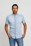 Camisa Zip Off slim Fit Gola Padre Azul Delave 35603