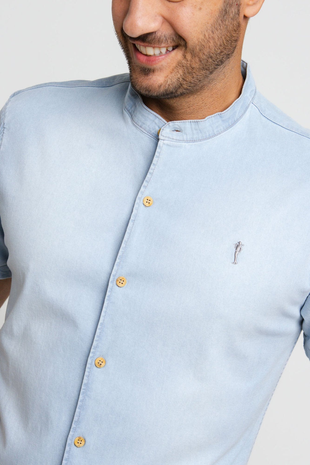 Camisa Zip Off slim Fit Gola Padre Azul Delave 35603 - Henri Store