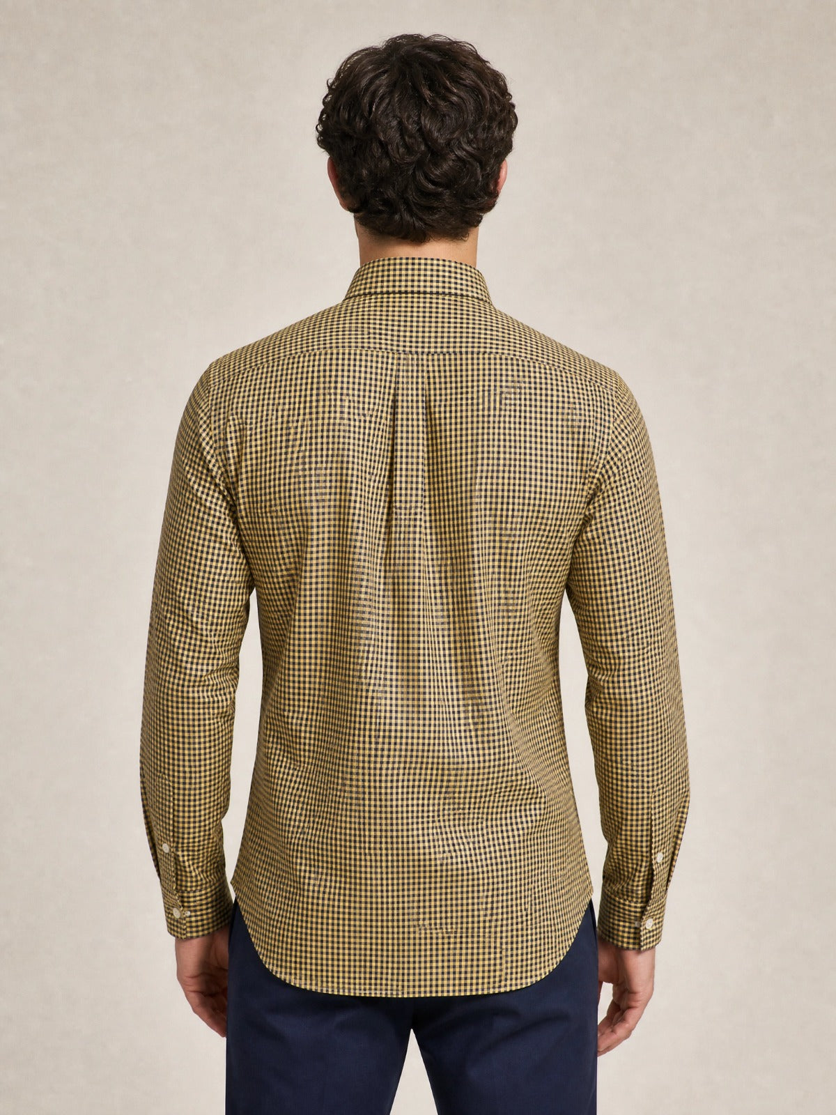 Camisa Ralph Lauren Custom Fit Xadrez Mostarda Ponei Colorido