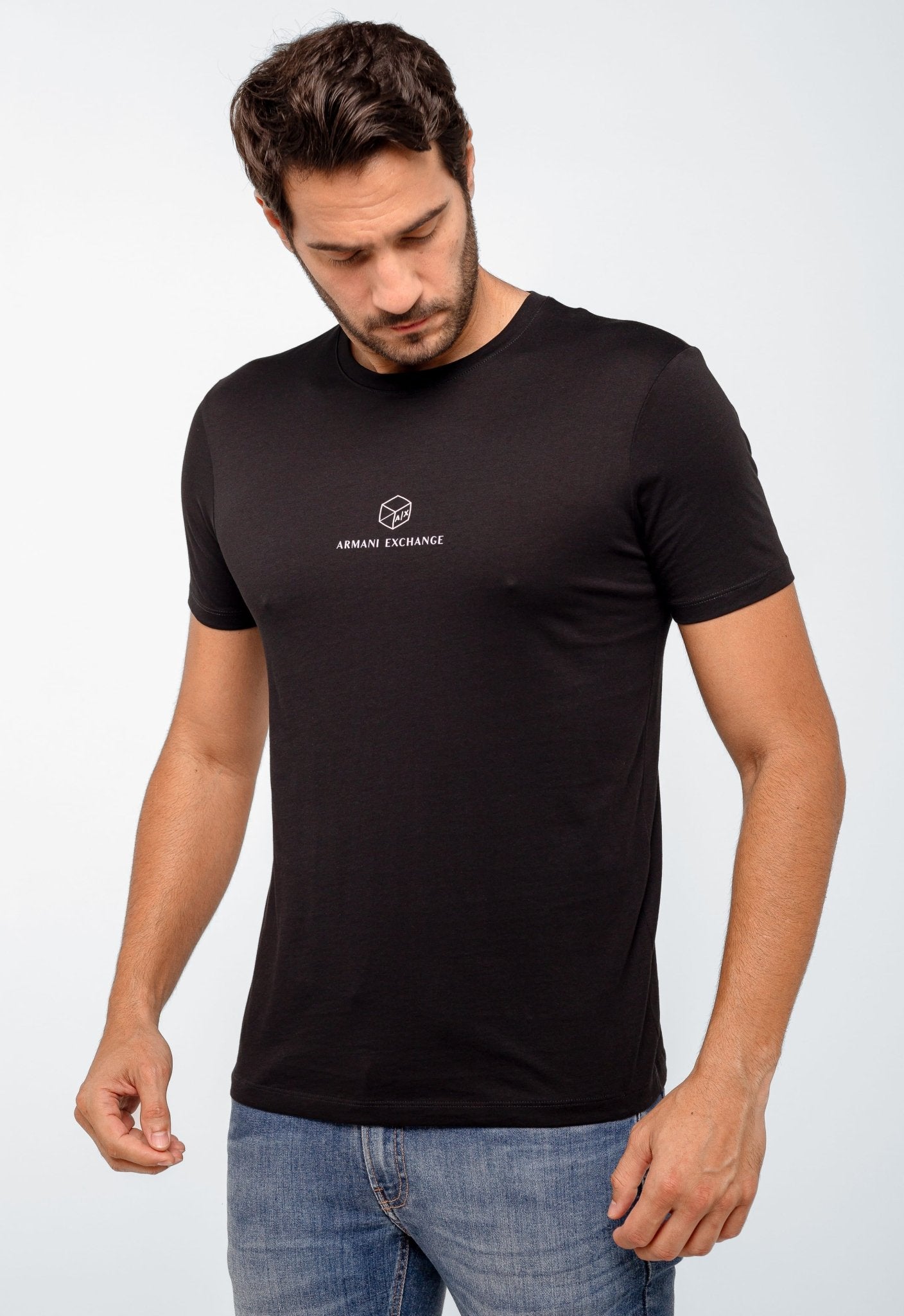 Camiseta Armani Exchange Logo Central Cubo - Henri Store