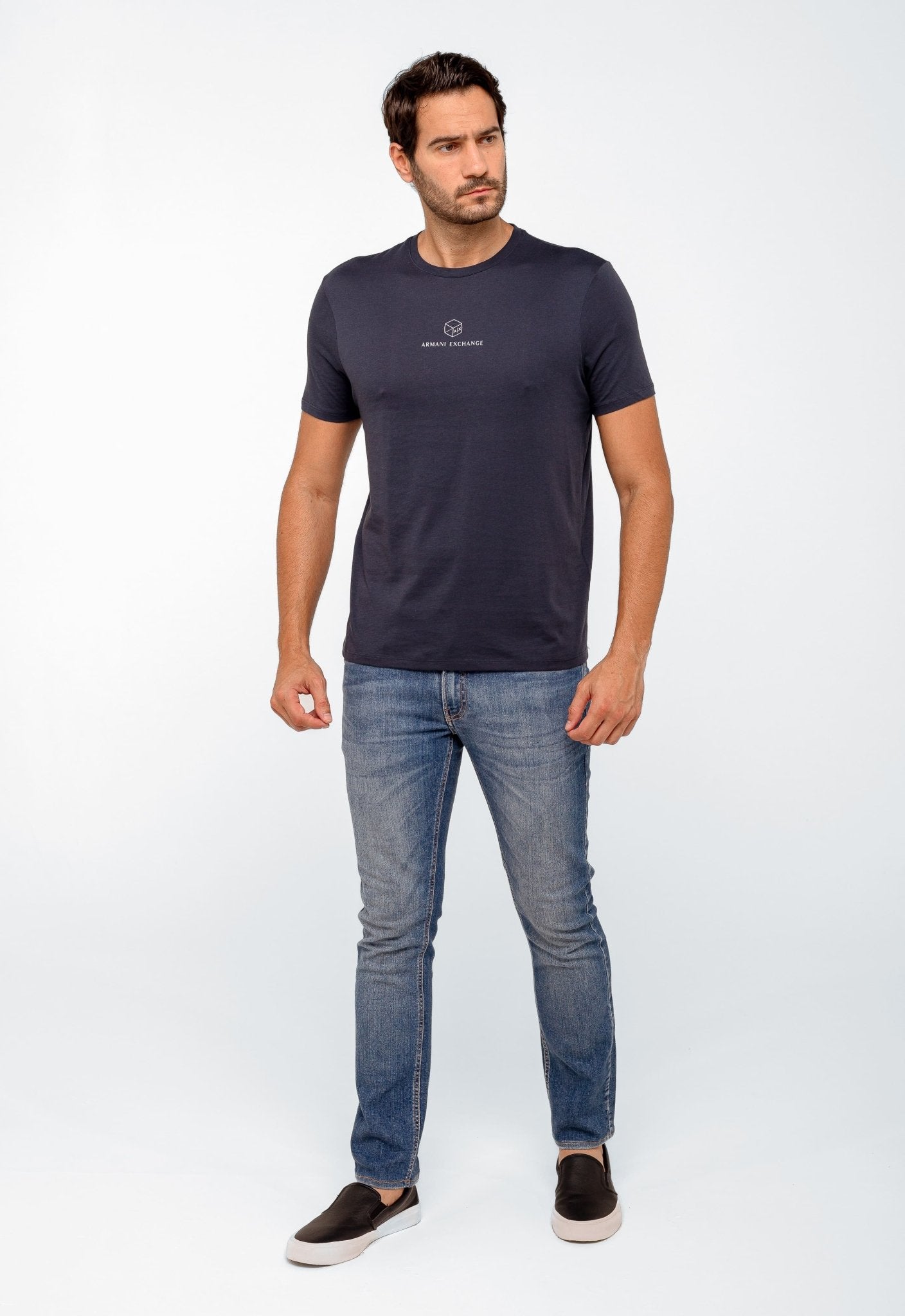 Camiseta Armani Exchange Logo Central Cubo - Henri Store