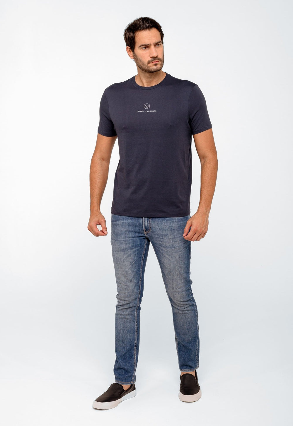 Camiseta Armani Exchange Logo Central Cubo - Henri Store