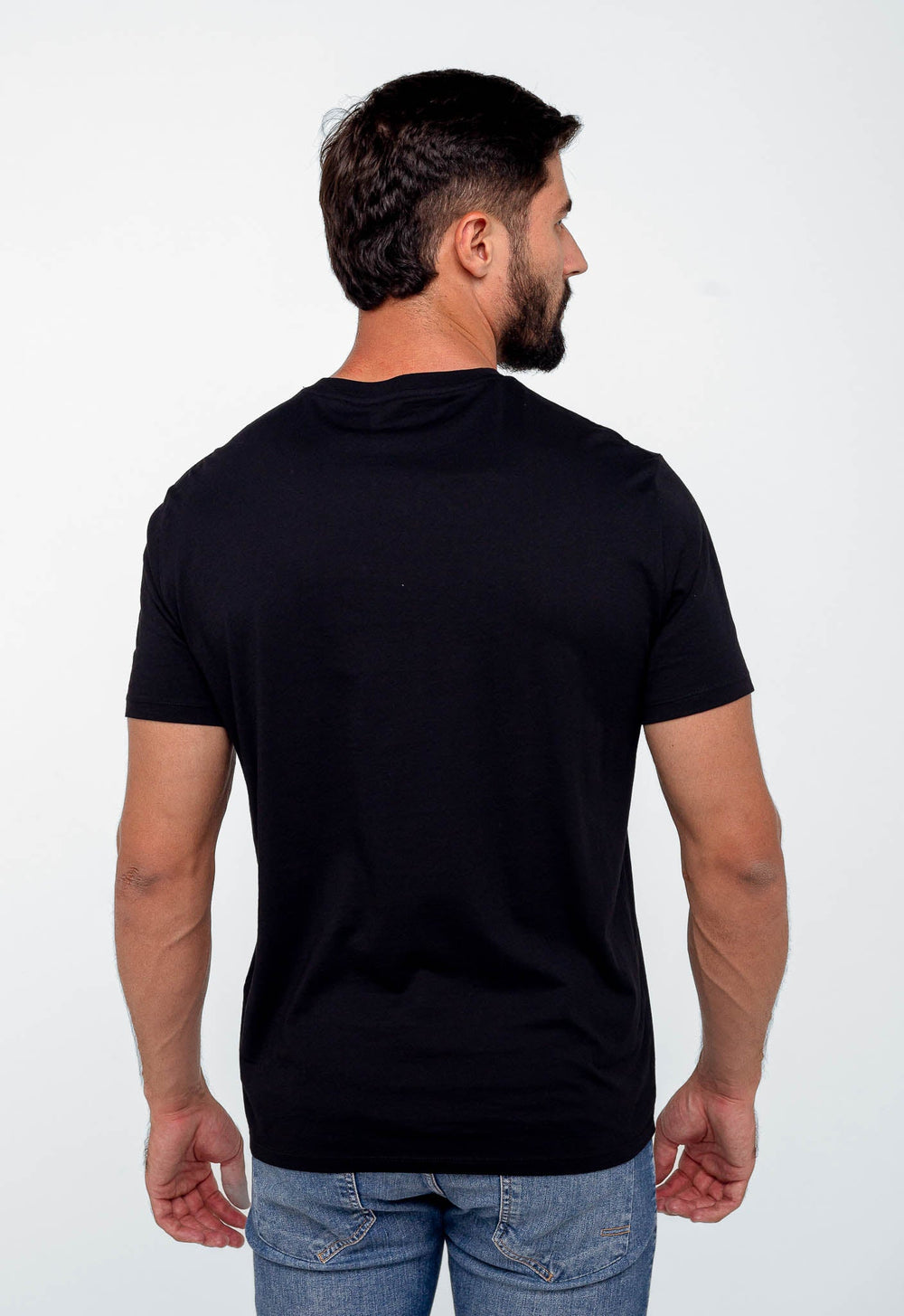 Camiseta Armani Exchange Logo Central Prateado - Henri Store