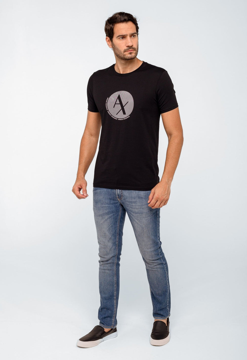 Camiseta Armani Exchange Logo Central Round - Henri Store