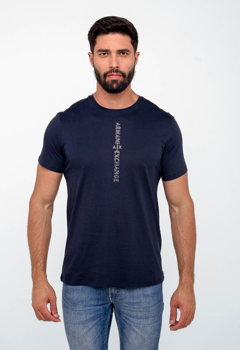 Camiseta Armani Exchange Logo Vertical - LIVE - Henri Store