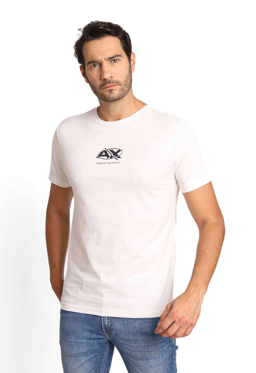 Camiseta Armani Exchange Regular Fit Logo Central - LIVE - Henri Store
