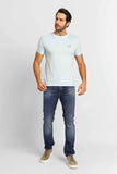 Camiseta Armani Exchange Regular Fit Logo Circular Azul Claro - Henri Store