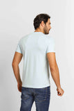 Camiseta Armani Exchange Regular Fit Logo Circular Azul Claro - Henri Store