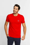 Camiseta Armani Exchange Regular Fit Logo Circular Vermelho - Henri Store