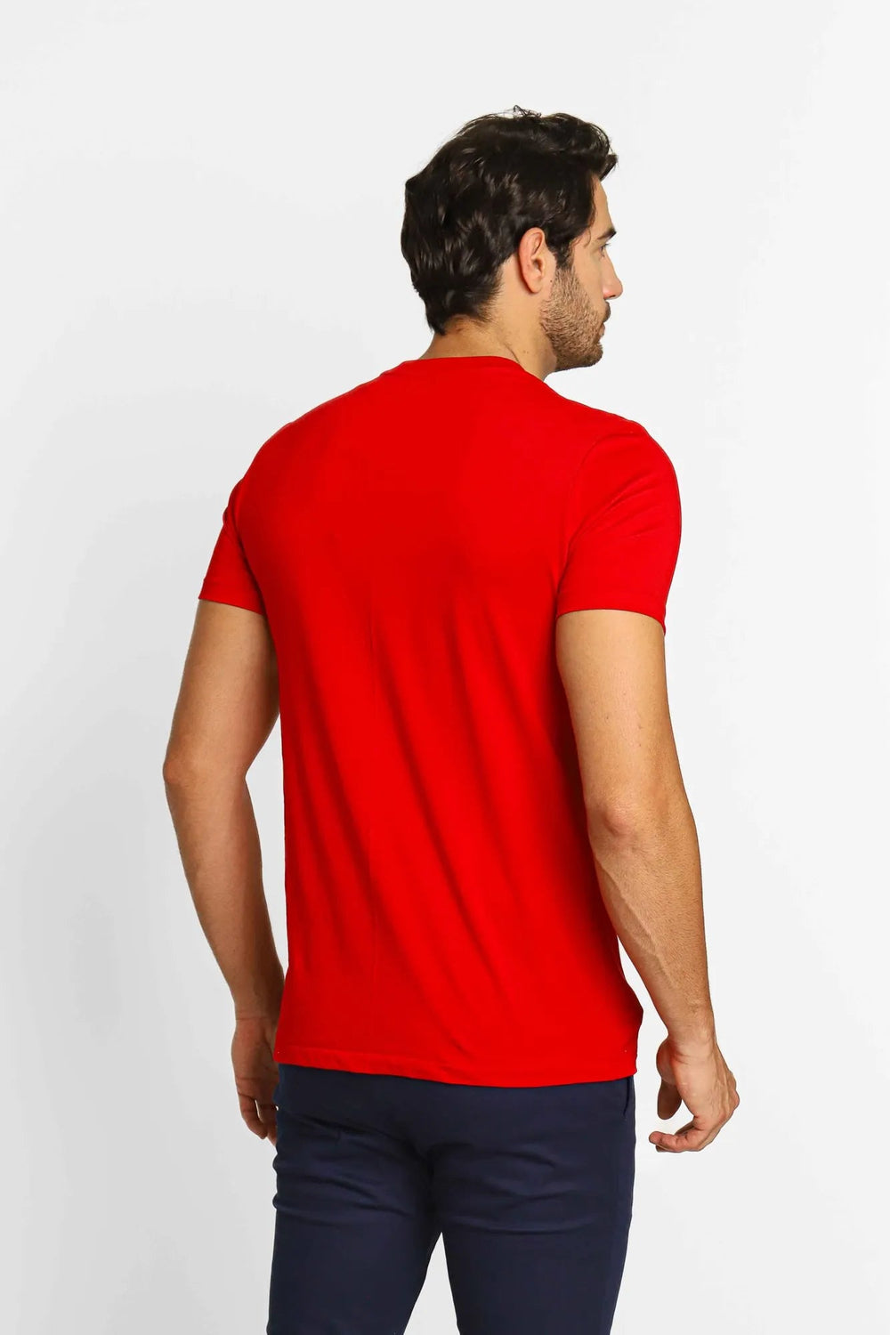 Camiseta Armani Exchange Regular Fit Logo Circular Vermelho - Henri Store
