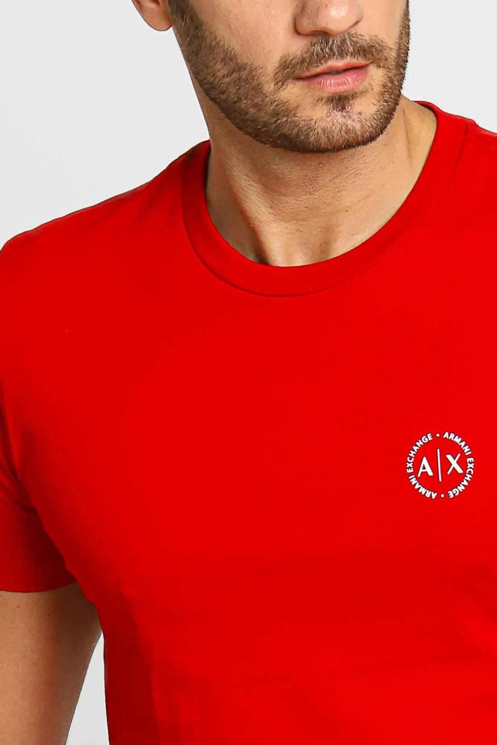 Camiseta Armani Exchange Regular Fit Logo Circular Vermelho - Henri Store